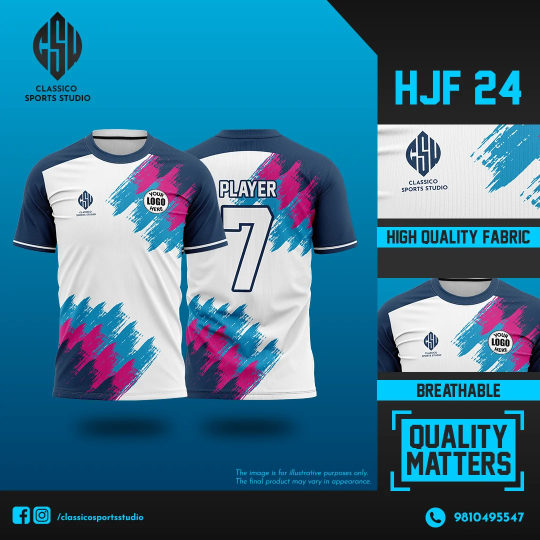 HJF 24 Custom Football Jersey  Modern Brush-Stroke Design | Classico Sportswear Nepal